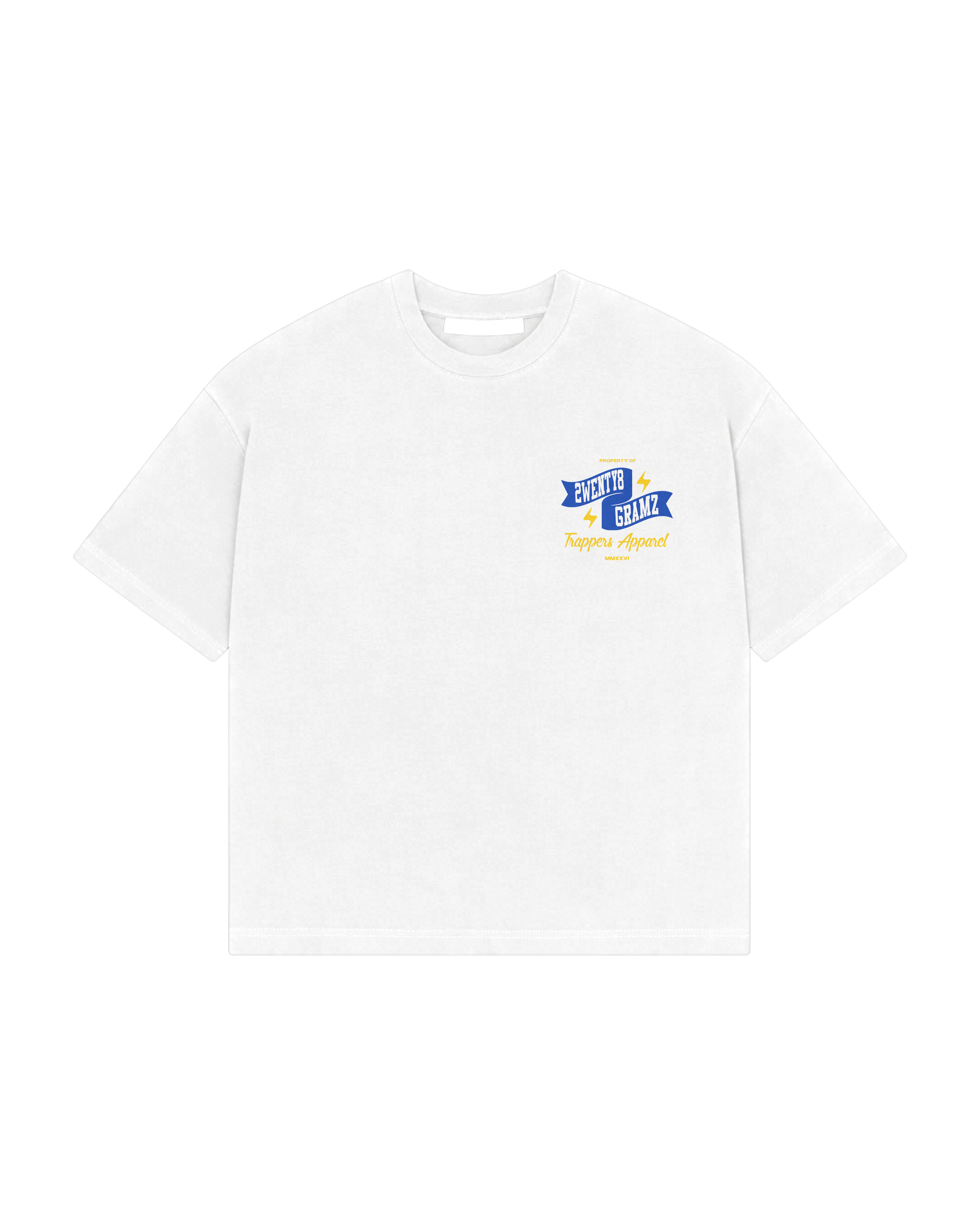 2WENTY8 GRAMZ – Blue Bolt Chest Logo Tee